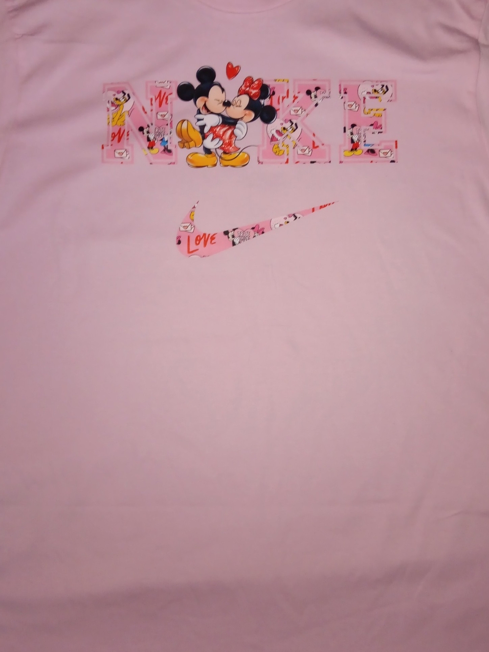 Nike Pink Minnie & Mickey Graphic Logo Tee